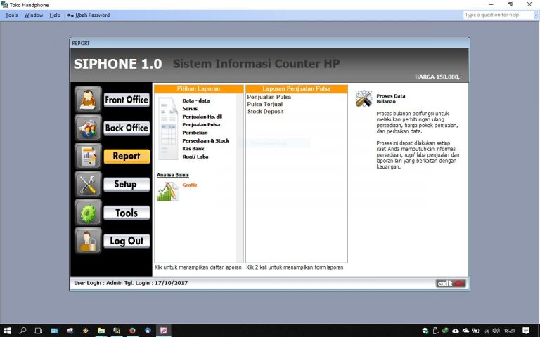 Program Toko Counter HP Siphone 1.0 Small Business Edition